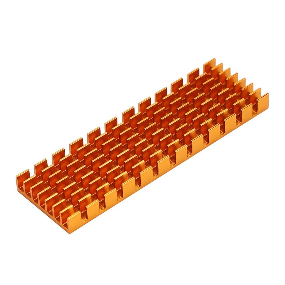 

igh Performance 70x22x6mm M.2 SSD Heatsink Lightweight Aluminum Alloy SSD Cooler Black/Gold PCIE Heat Sink Workstation золотий