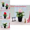 Rosa Rugosa Miniature Fake Flower With Silk And Plastic Material For Balcony And Tabletop Decor