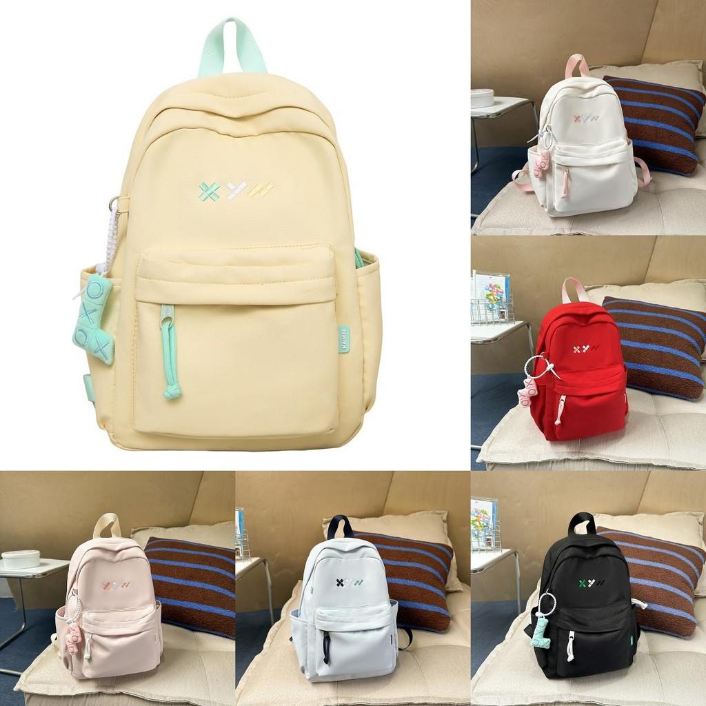 School Solid Color Bag Backpack Large Capacity Middle Schoolers Gift Unisex