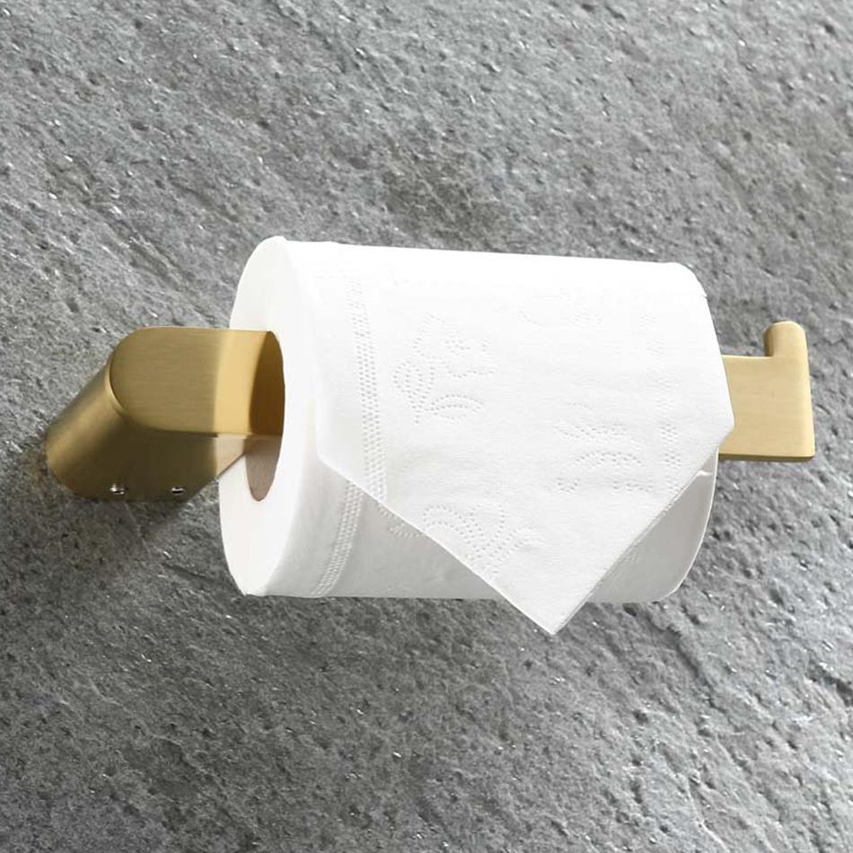 Brushed Gold Paper Holder 304 Stainless Steel Creative Black Sliver Kithcen Toilet Paper Towel Shelf  Hanging WC Tissue Holder