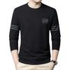 Spring New Waffle Long-sleeved T-shirt, Fashionable and Casual Men's Loose Tops and Bottoming Shirts