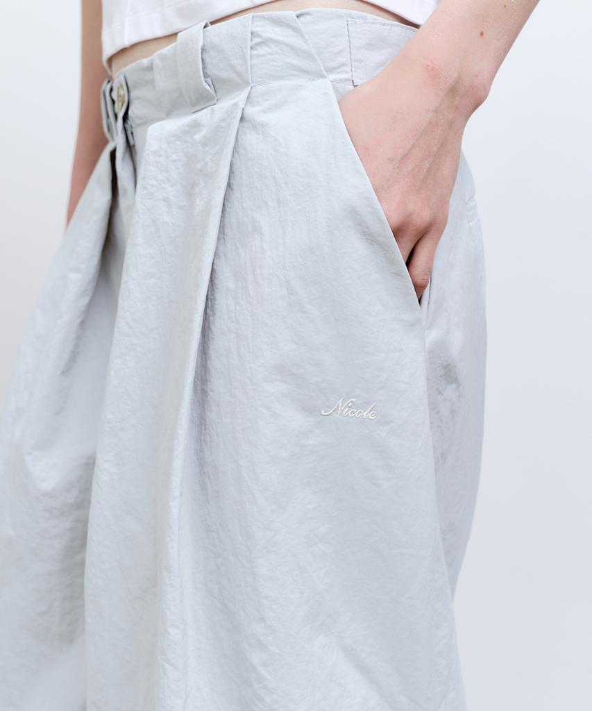 Nigaennikol Volume Tuck Wide Pants_Sky Blue