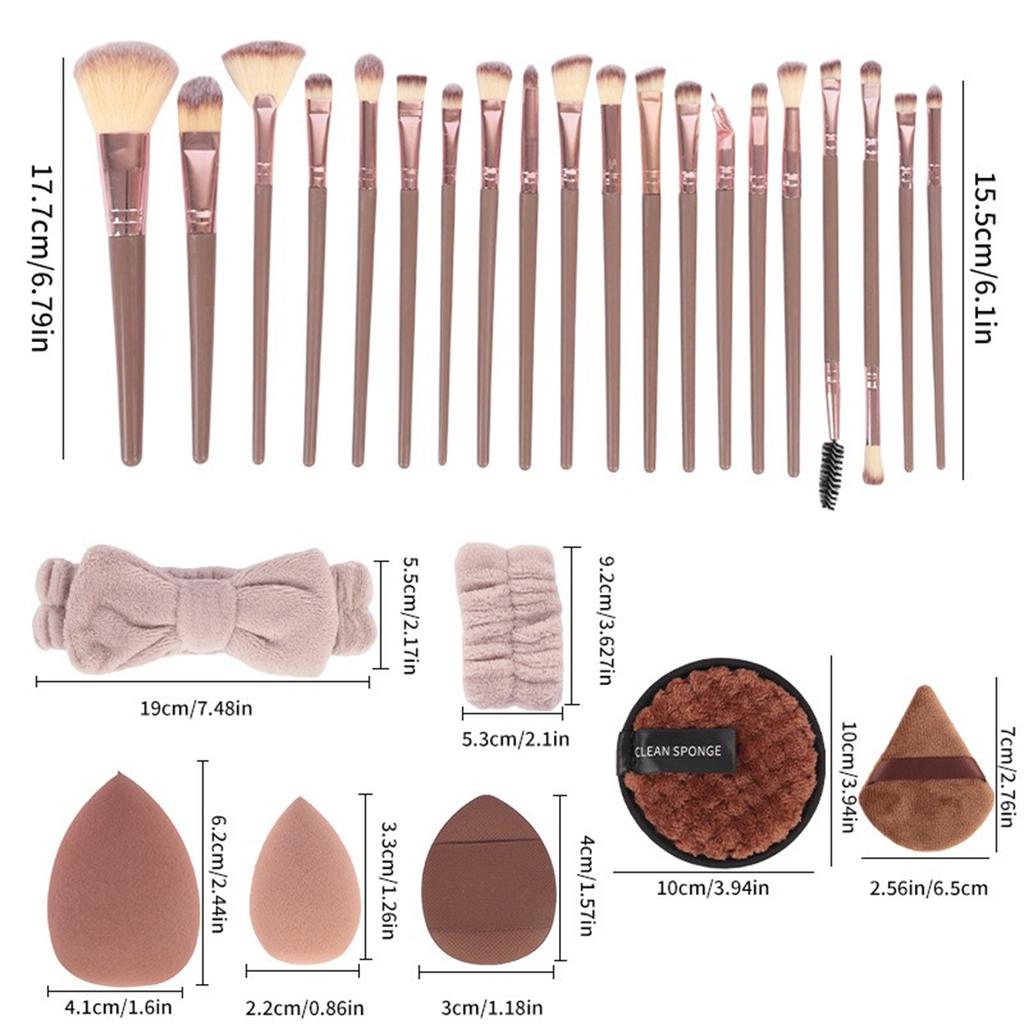 Professional 20-56PCS Makeup Brush Set Portable Storage Bag Soft Beauty Sponge Powder Puff Cosmetic Blending Brush Face Makeup Tools for Travel Daily