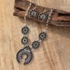 Boho Turquoise Pendant Necklace Earring Set Zinc Alloy Ethnic Jewelry Women Men Casual Wear