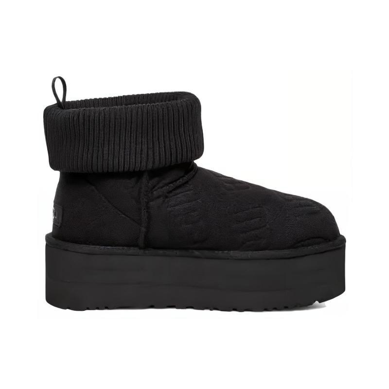 UGG Classic Mini Platform Felted Boot Black Women's Sneakers 1144047-BLK