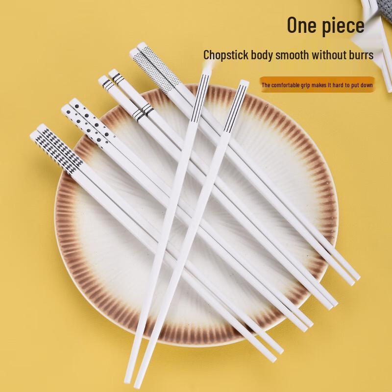 Ru Han Porcelain Alloy Chopsticks 5-Piece Set