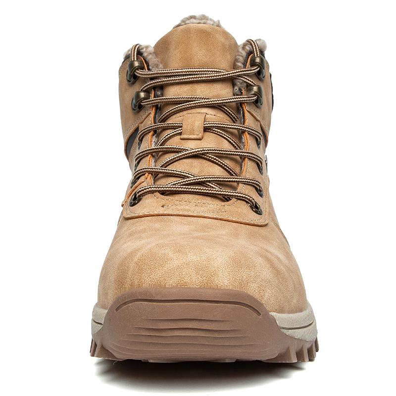 Holfredterse Outdoors Hiking Shoes For Men'S Suede Ankle Snow Boots Winter Waterproof Sneakers Work Boots 957 Black/Brown/Khaki