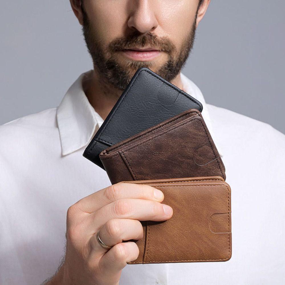 Handheld Short Folding Wallet Waterproof Men Card Holder Simple Pocket Money Purse Bag  Male