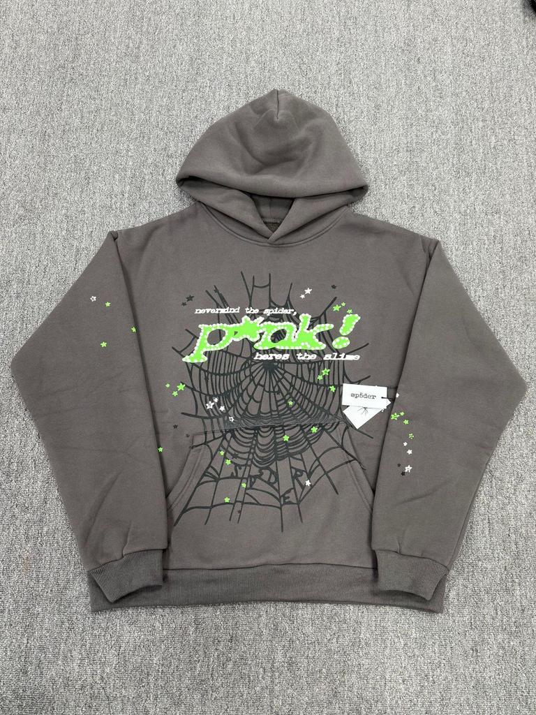 Spider Web Print Men's Heavyweight Hoodie - Trendy, Loose Fit with Plus Velvet