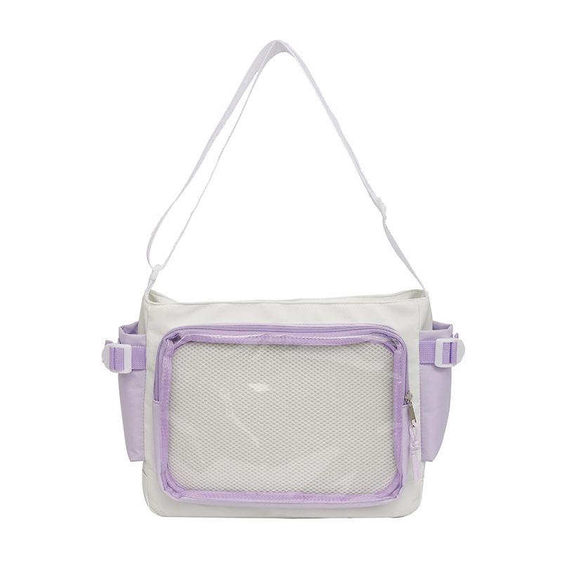 

Campus versatile simple solid color Zagu transparent girl JK two-dimensional baby bag pain bag shoulder messenger bag