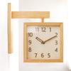 Massivholz Wandmontierte Zweiseitige Uhr Wohnzimmer Dekoration Einfache Haus Stille Wandmontierte Eckwanduhr ZE209