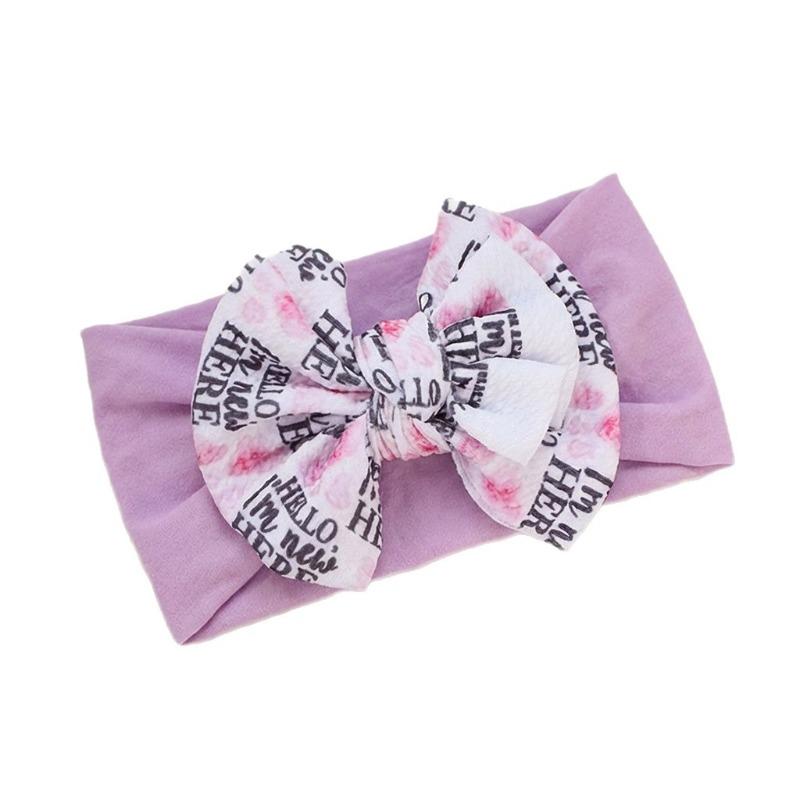 New INS-Style Elastic Wide-Band Baby Headbands:Cute Printed Bow Hair Bands,Soft & Skin-Friendly Headbands for Infants & Toddlers