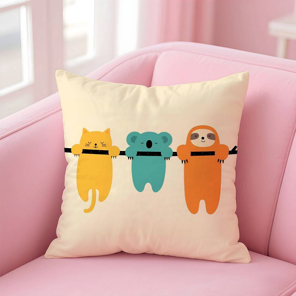 Simple Nordic Modern Anime Pillow Case Safe Custom Photo Pillow, Anti-fade Brushed Fleece Cushion, Maternal & Infant Safe.