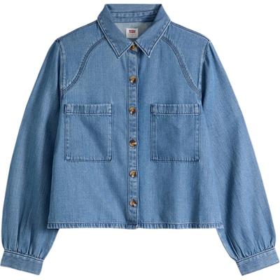 Levis Einfach Leicht Bequem Atmungsaktiv Spitzkragen Arbeits Langarmhemd Damenhemden 005EV-0007