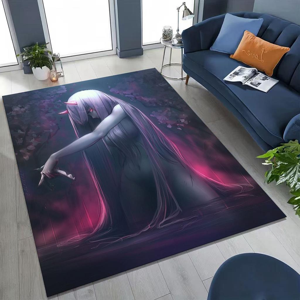 002 Zero Two DARLING in FRANXX Sexy Girl Cartoon Carpet Rug for Bedroom Living Room Sofa Home Doormat Decor,Non-slip Floor Mat