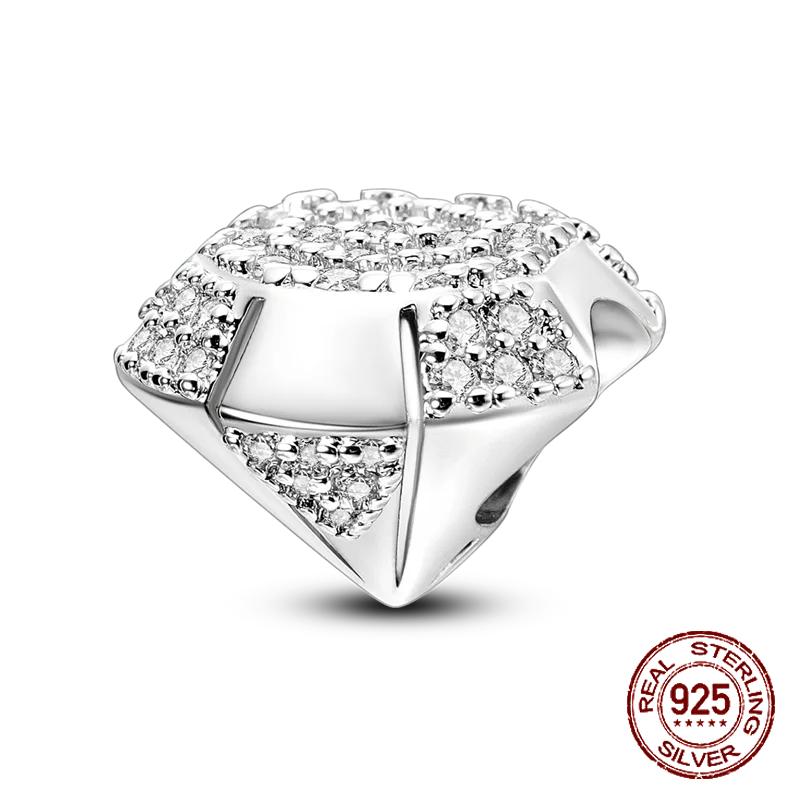 Inlaid Zircon Charm Beads Copper Color Love Heart Snake Dangle Fit Original Bracelet Charms Pendant Jewelry