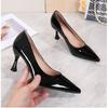 Sexy Patent Leather Women High Heels Classic Ladies Club Pumps Autumn Pointed Dress Heel Shoes for Women Banquet Wedding Shoes