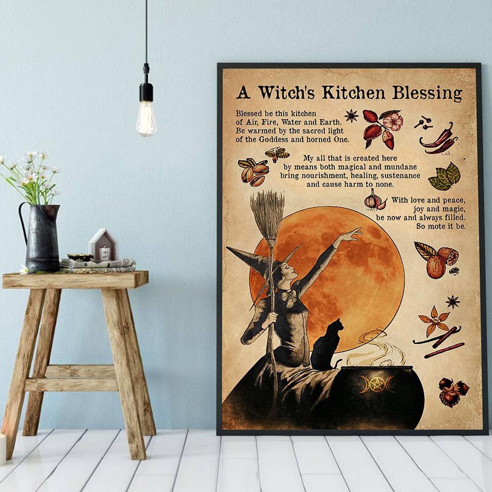 Kitchen Witchery Funny Posters and Prints Decoration Canvas Wall Pictures Witches Magic Knowledge Art Painting Gifts Home Decor