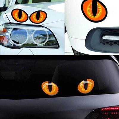 1 Pair Ultra-realistic 3D Cute Cat Eyes Car Stickers Car Rearview Window Decals
