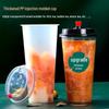 Disposable Frosted Milk Tea Cups with Lids