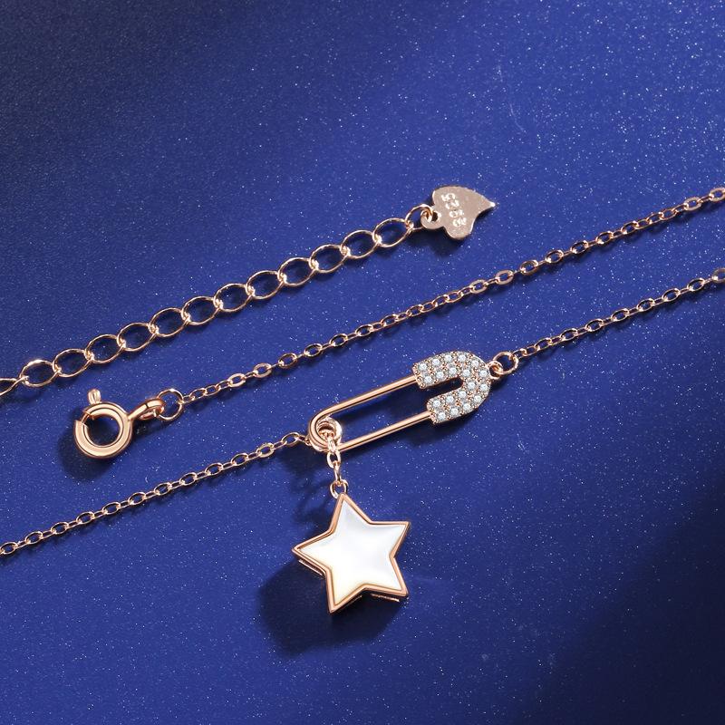 Pin Star Tassel Necklace Women'S Fashion Exquisite Personality Niche Design Pendant Collarbone Chain Women Premium