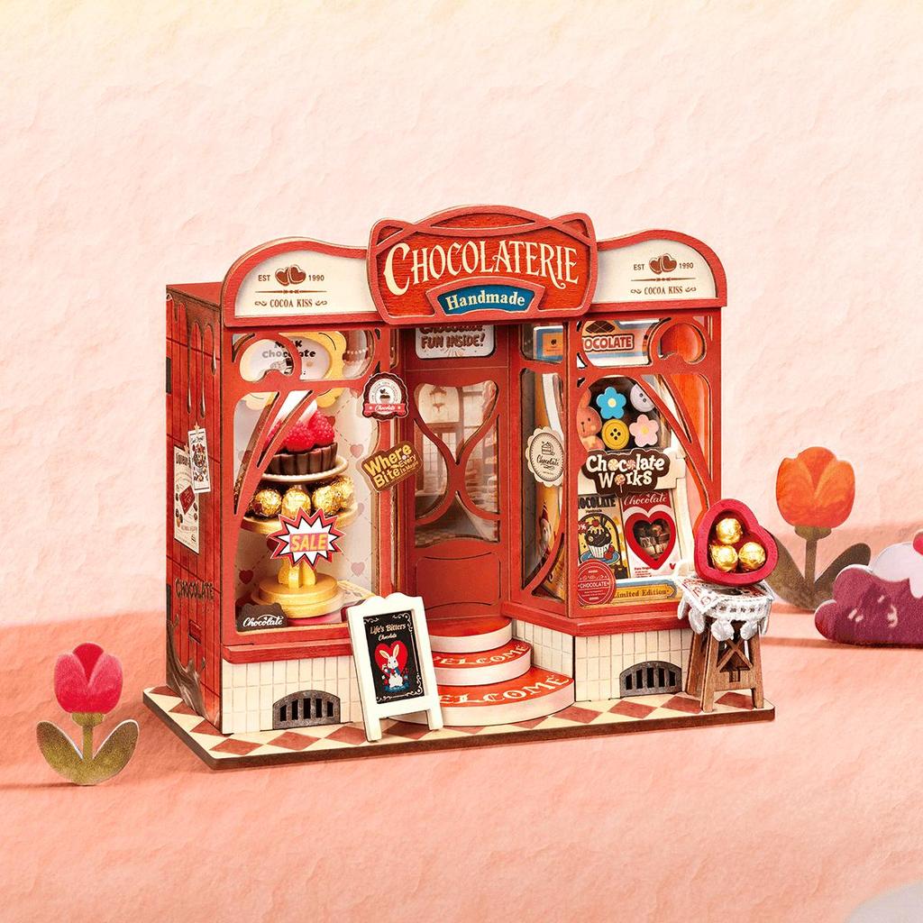 ROBOTIME Rolife 3D Puzzles Sweet Chocolate Shop DIY Miniature House DS046