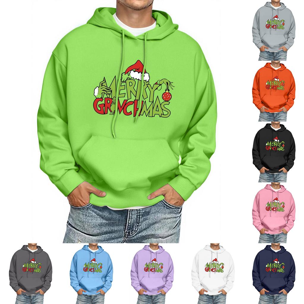 Men's Print Hooded Sweatshirt Long-Sleeve Casual Pullover Hoodie Hooded Sweatshirt