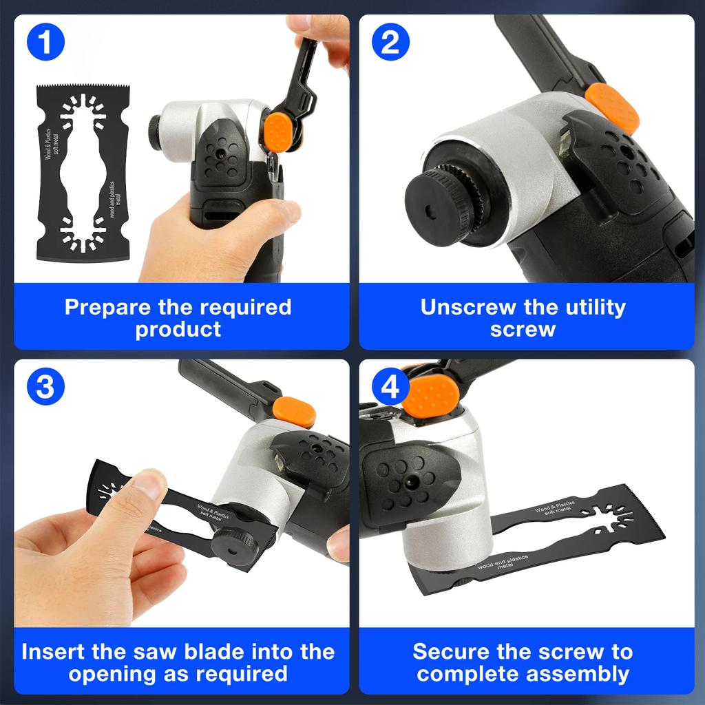 New Multi Tool Blade Dual Mode Oscillating Saw Blade Paint Cement Scraper Wood Nail Metal Cutter Quick Release Saw Blade 100mm