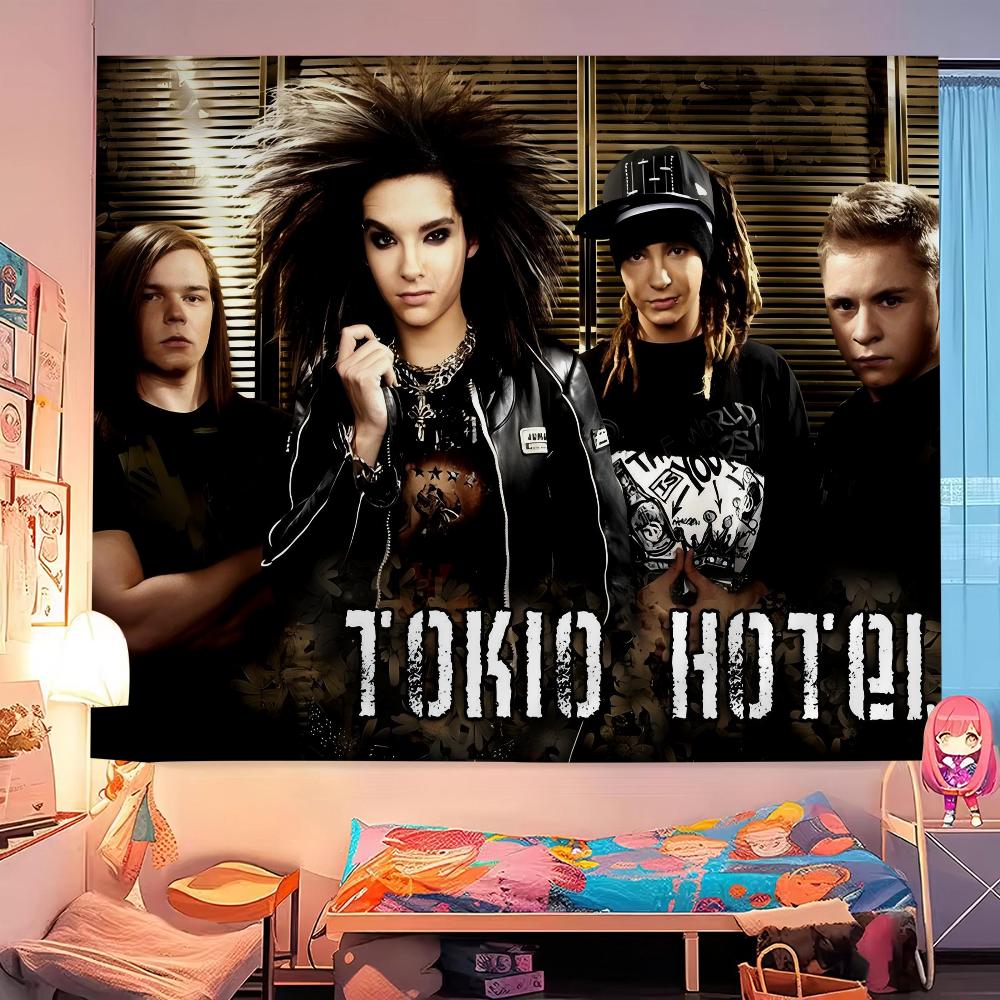 Tokio Hotel Rock Band Bill Kaulitz DIY Wall Tapestry Hanging Tarot Hippie Wall Rugs Dorm Home Decor