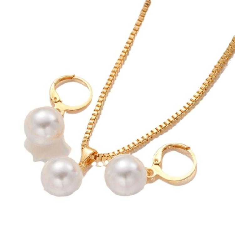 Pearls Jewelry Set Chain Necklace Women Office Wear Accessories Suitable for Business Meetings and Social Gatherings