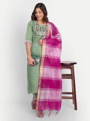 Conjunto de Top Túnica Kurta Pantalón Dupatta de Diseñador Pakistaní para Mujer India Bollywood Traje Salwar Kurti