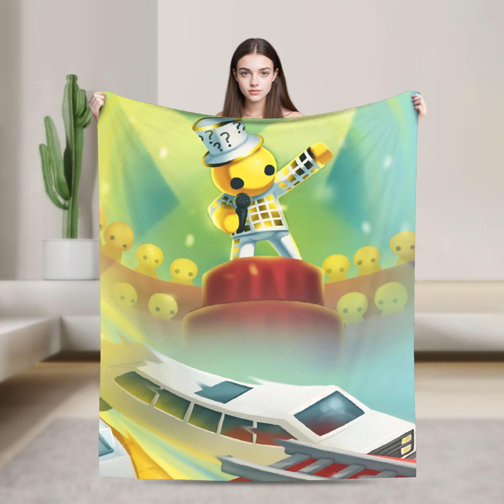 

Wobbly Life Sandbox Game Blanket Cartoon Funny Flannel Throw Blanket Bedding Couch Portable Ultra-Soft Warm Bedspread Breathable 75x90cm