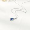 Halskette für Dezember Geburtsstein 925 Metall Tansanit beliebtes Geschenk für Frauen in ihren 20ern [FH.bird] Frauen, beliebt, einfach, [Love Stone] Silber,