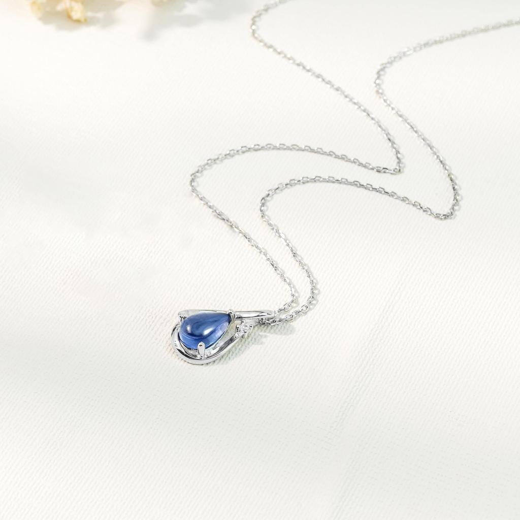 Halskette für Dezember Geburtsstein 925 Metall Tansanit beliebtes Geschenk für Frauen in ihren 20ern [FH.bird] Frauen, beliebt, einfach, [Love Stone] Silber,