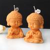 Mini Cartoon Monk Candle Silicone Mold 3D Buddha Statue Gypsum Form Concrete Resin Moluds DIY Religion Temple Buddha Home Decor