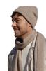 Patrick Men' Set - Hat and Scarf, Dark Beige (Merino & Silk)