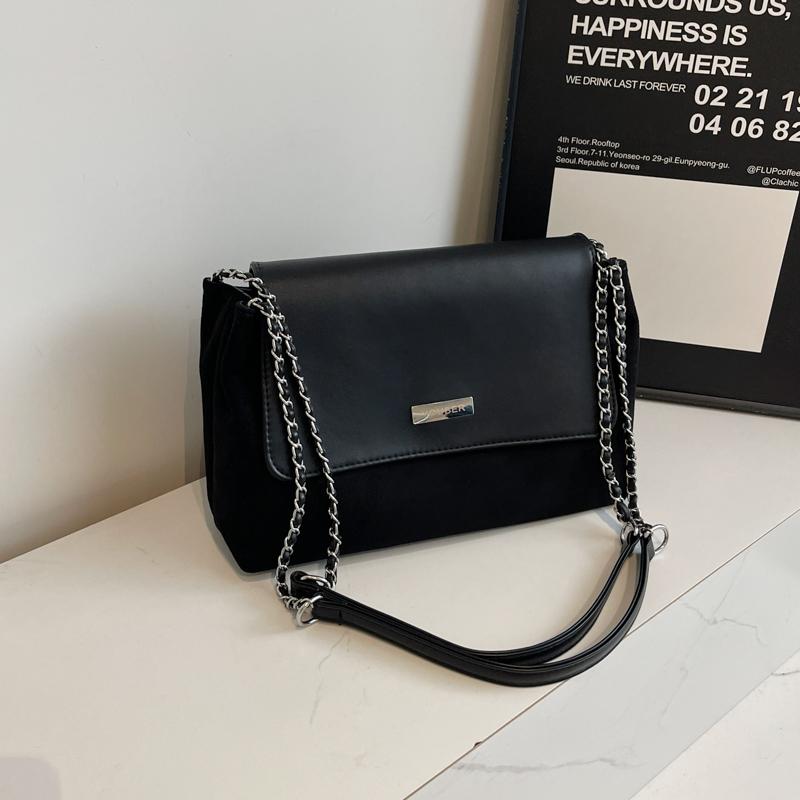 Casual Soft Surface Large Capacity Bag Women 2025 New Popular All-Match Chain Messenger Bag Vintage Nubuck Leather Shoulder Bag