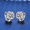 S925 Sterling Silver Diamond Square Bag Earrings - Women's Light Luxury, Fashionable Sparkling Ear Cuffs, Versatile and Elegant for Commute.