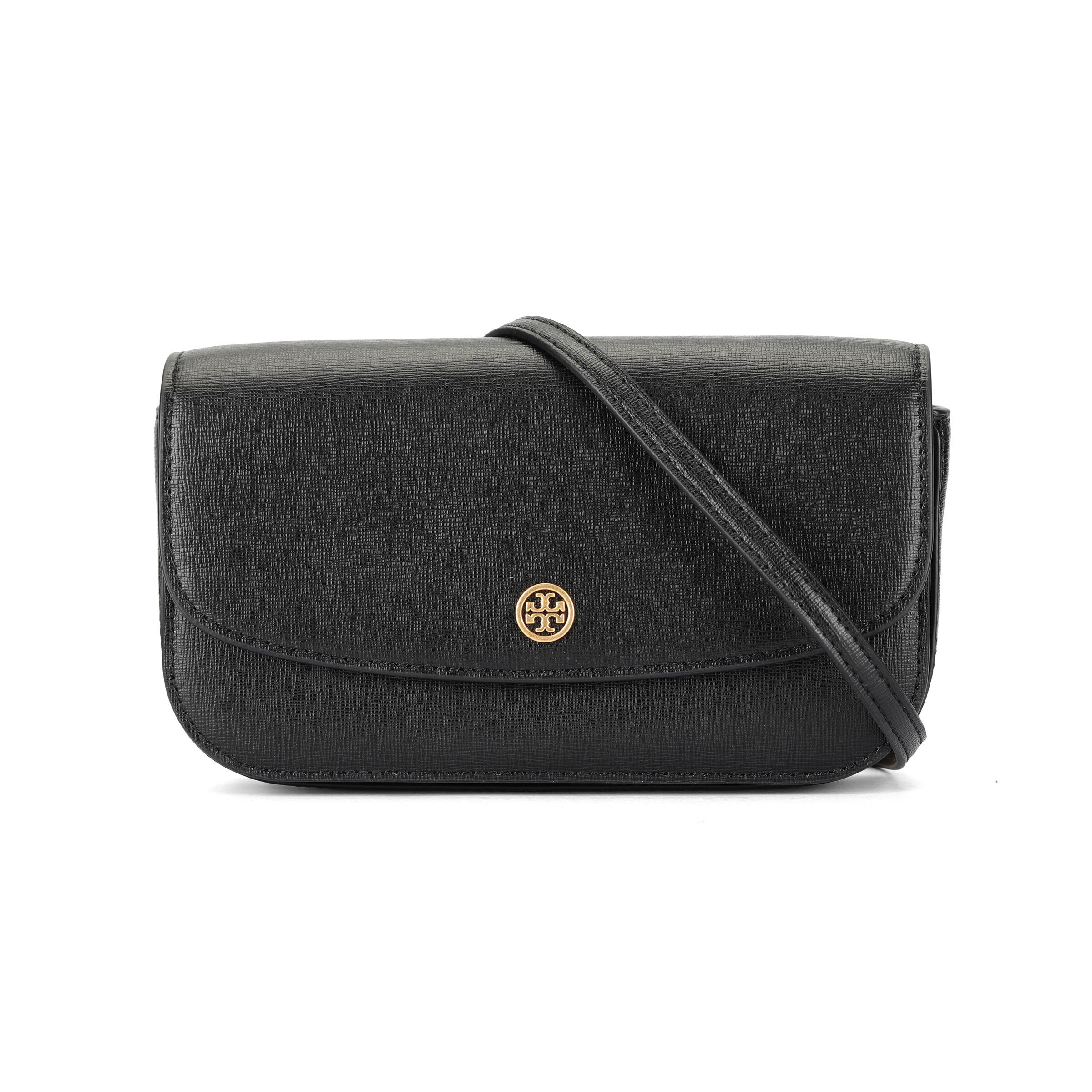 Tory Burch Robinson Chain Leather Wallet Women wallet Black 82946-001 Basic Set (Bag+Dust Bag)