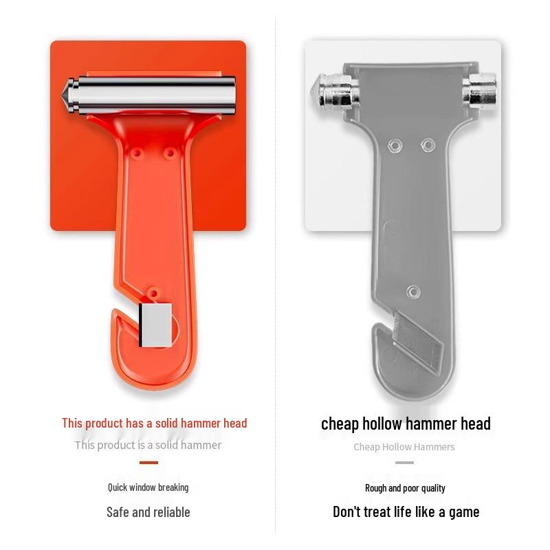 Multifunctional Car Safety Hammer: Instant Window Breaker & Life-Saving Escape Tool.