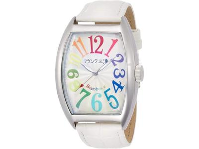 FRANKMIURA Watch Unit 6 Magnum White Faux Leather Belt FM06K-CRW Not Waterproof