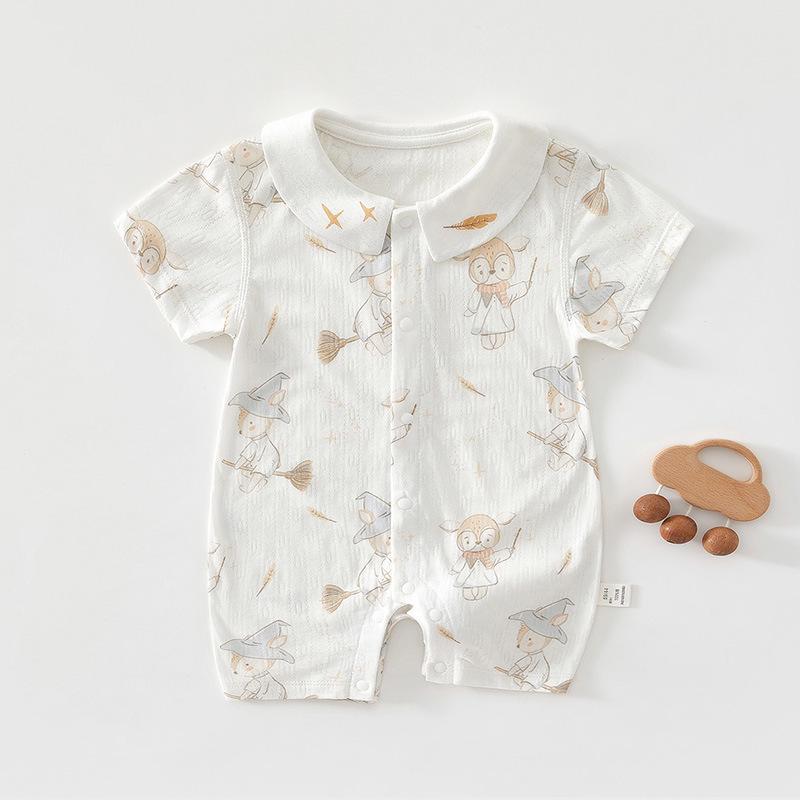 

Newborn Summer Cotton Romper - Short Sleeve for Boys & Girls, Cute and Cool Design 90 cm