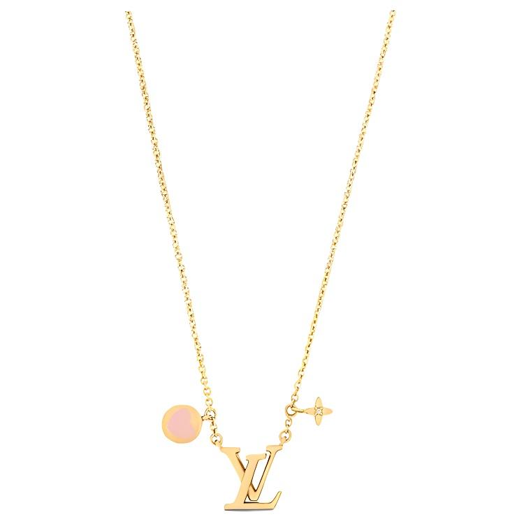 

Louis Vuitton Lv Circle Logo Decorative Metal Necklace Women necklace Gold M01424 Box+Shopping Bag