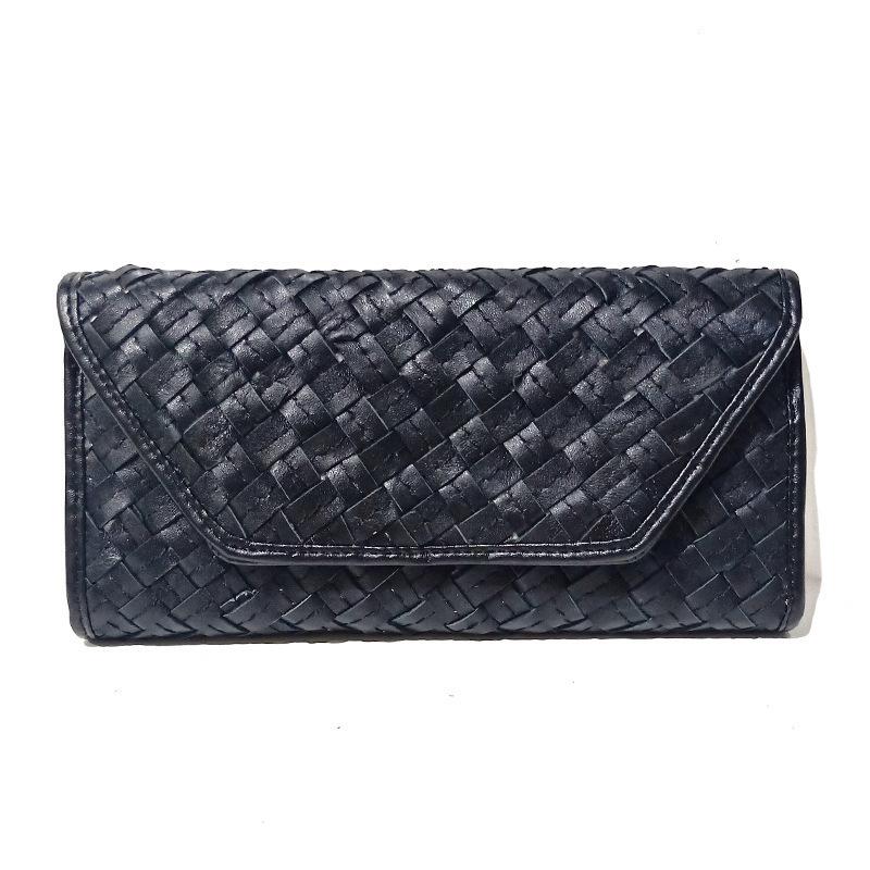 Сумки Женские И Женские Сумки Узор Кросс Женский Кошелек Длинный На молнии Плетеный Клатч Черный Женский Кошелек для мелочи чёрный 4470₽