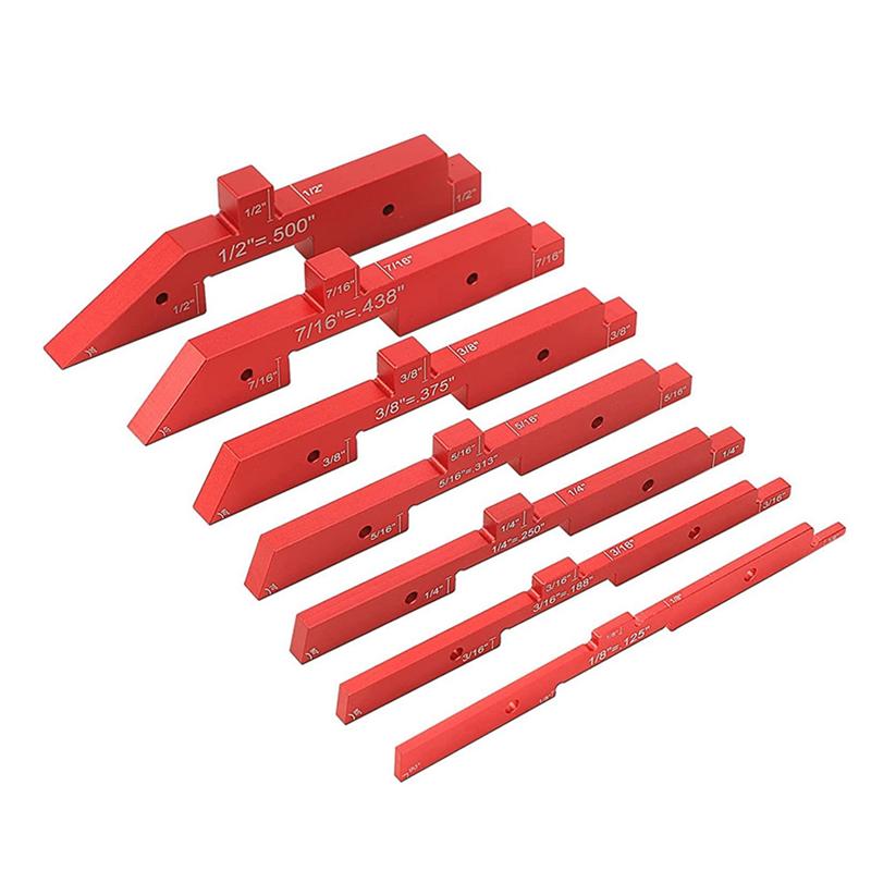 2025+ 7Pcs Aluminum Setup Blocks Height Gauge Set for Router Table Saw Accessories and Angle Woodworking Set Up