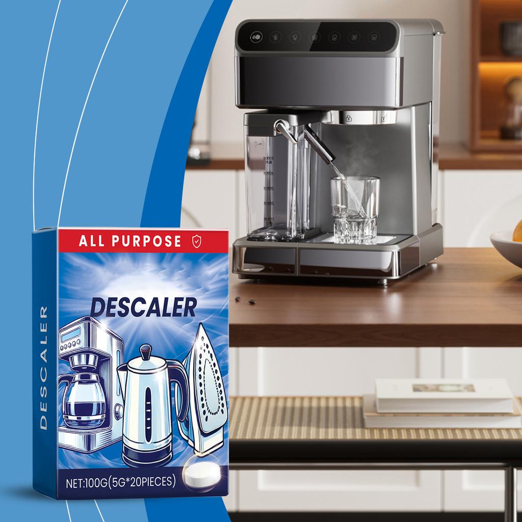 20 Pieces Coffee Maker Descaler Pads Home Appliance Descaling Agent Cleaning Tablets for Stain and Limescale Removal