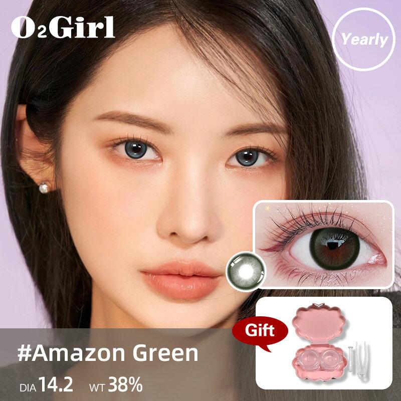Mrs.H New Arraived Contact Lenses With Power 0-800 Green  Blue Lens 6 Month 2Pcs