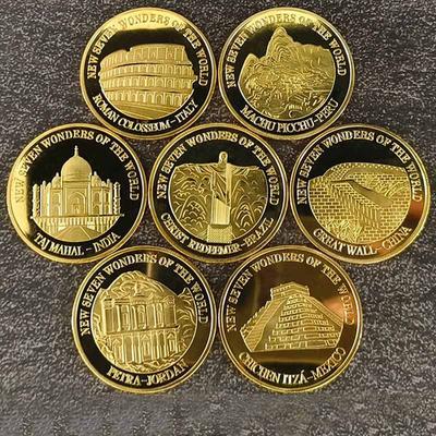 7 סוגי מתנות בציפוי זהב מטבע הנצחה חדש שבעת פלאי עולם