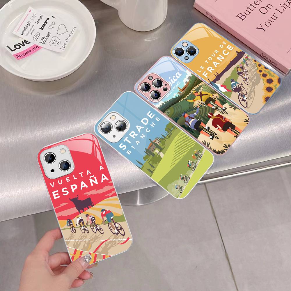 Bicycle Bike Sport Tempered Glass For Iphone 14 13 12 11 Pro Mini XS MAX 14Plus X XS XR Cover