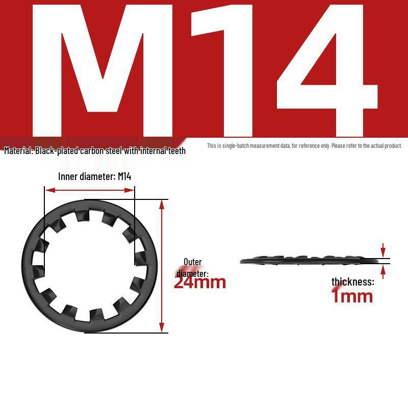 Carbon Steel Zinc-Plated Lock Washer with Inner and Outer Teeth
